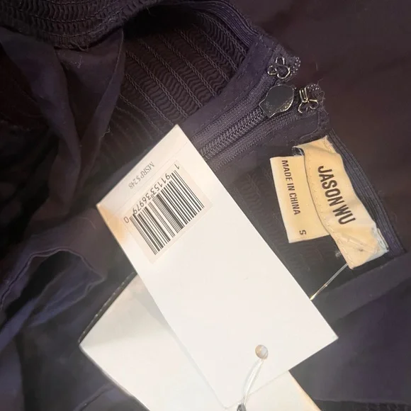 Jason Wu Tiered Maxi Dress Small Navy New - Picture 2 of 4